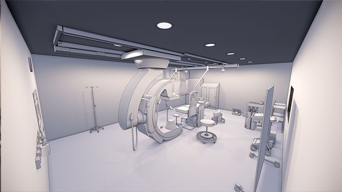Imagen de laboratorio de cateterismo renderizado de dise&ntilde;o de Telef&oacute;nicos 1