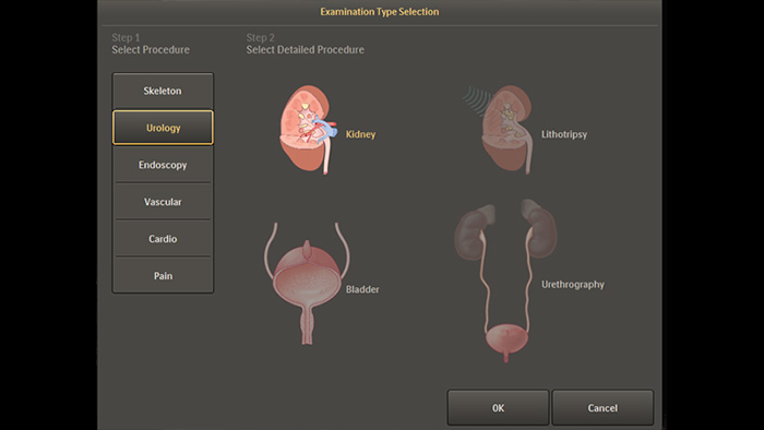 Configuraci&oacute;n anat&oacute;mica predeterminada para los procedimientos de urolog&iacute;a y endoscopia