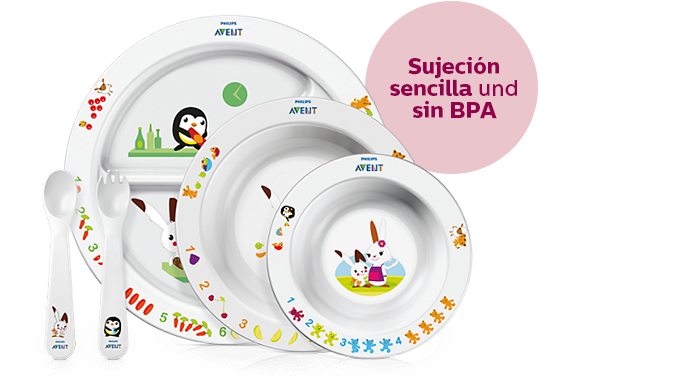 Set para la hora de comer Philips Avent para ni&ntilde;os peque&ntilde;os con agarre f&aacute;cil y sin BPA